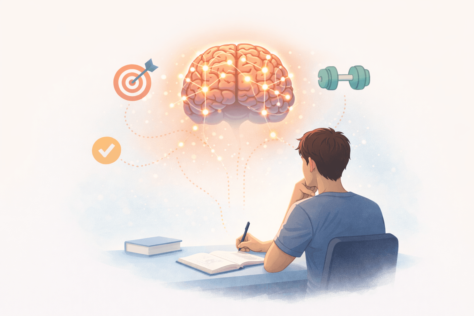 Illustration showing What Does Dopamine Do for a Person that affects motivation, focus, and desire in the human brain