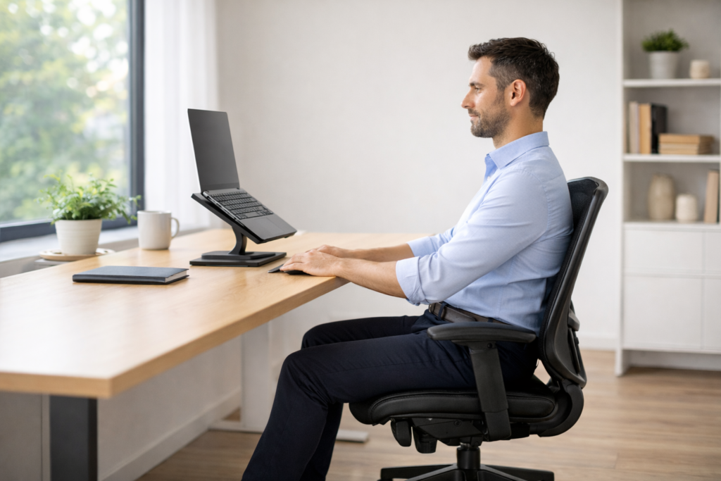 How to fix desk posture when sitting all day at work