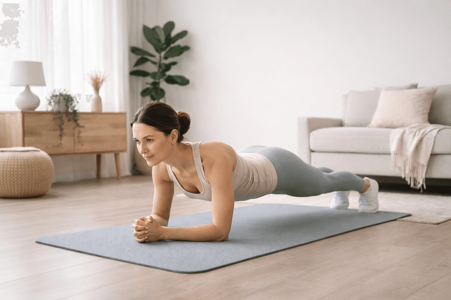 Strength training without equipment using bodyweight exercises at home