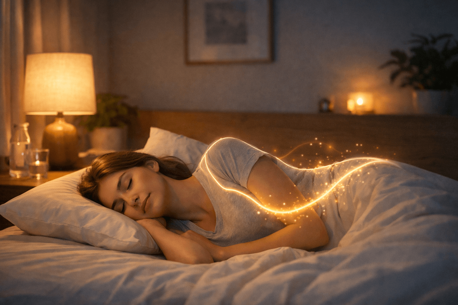 Person sleeping peacefully to support metabolism and fat loss
