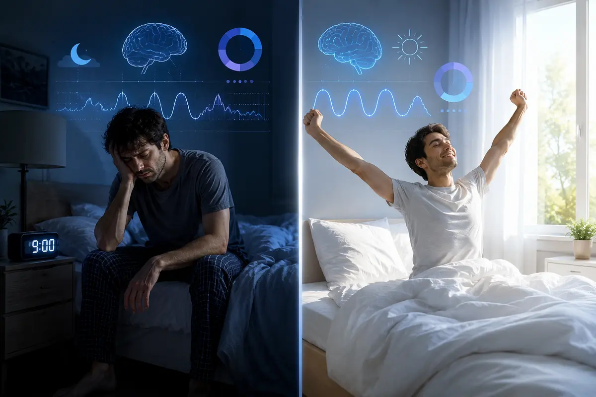 Sleep quality vs sleep quantity comparison showing why better sleep quality improves morning energy.