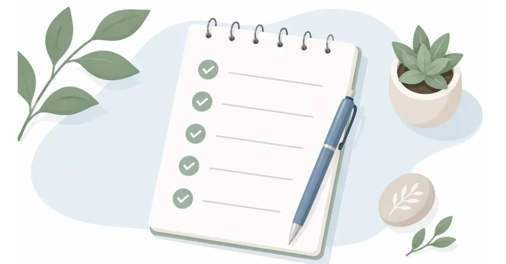 Checklist illustration for self-assessing chronic fatigue symptoms